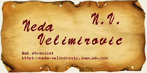Neda Velimirović vizit kartica
